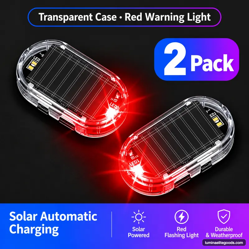 【50% OFF】Solar-Powered Simulated Car Alarm Light – Buy 2, Get 2 Free-V