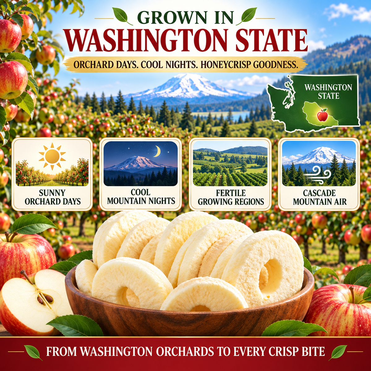 Organic Freeze-Dried Honeycrisp Apple Rings-Zuckerberg