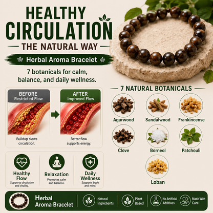 Herbal Aroma Bracelet with 7 Natural Botanicals, Handmade Beaded Wellness Bracelet, Gift Ready-Zuckerberg