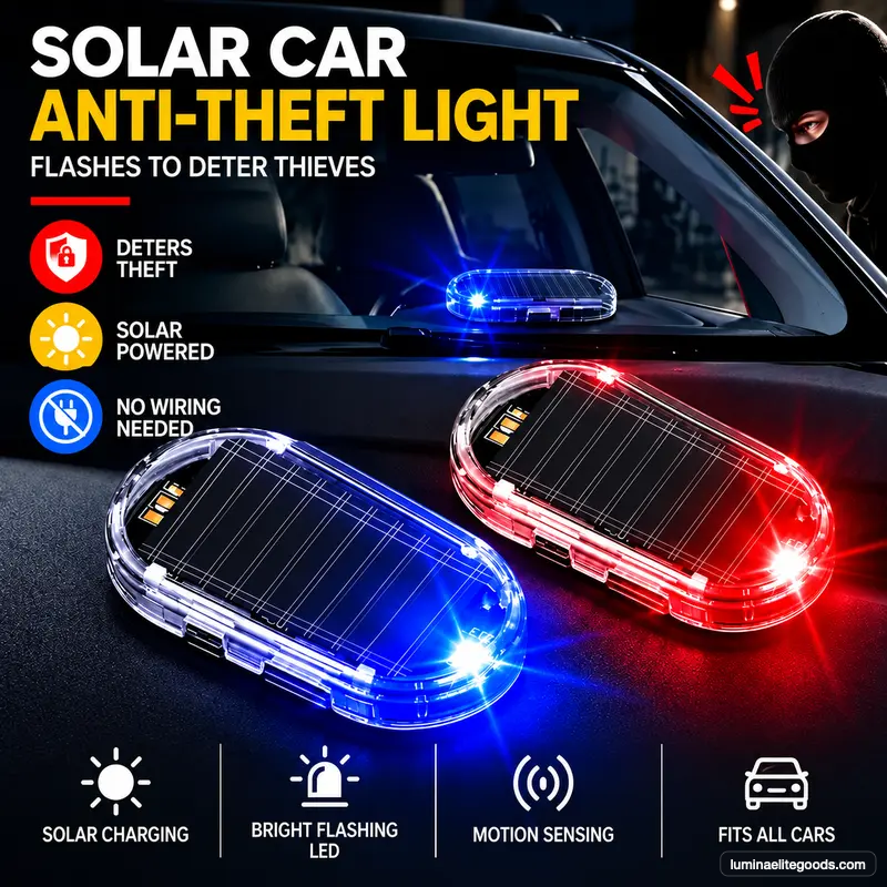 【50% OFF】Solar-Powered Simulated Car Alarm Light – Buy 2, Get 2 Free-V