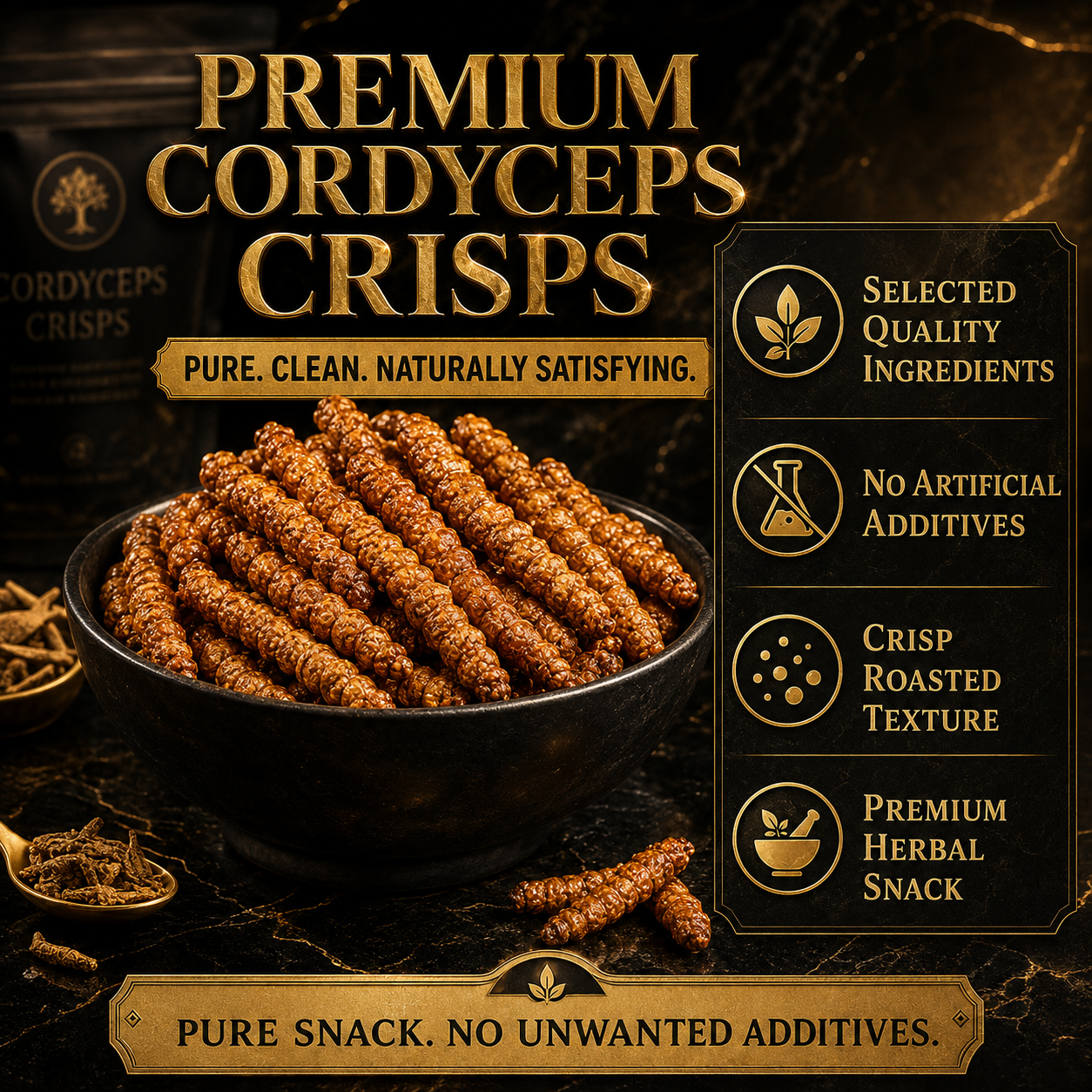 Premium Cordyceps Crisps | Men’s Daily Vitality & Stamina Herbal Snack-Zuckerberg
