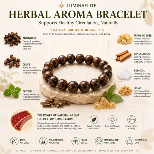 Herbal Aroma Bracelet with 7 Natural Botanicals, Handmade Beaded Wellness Bracelet, Gift Ready-Zuckerberg