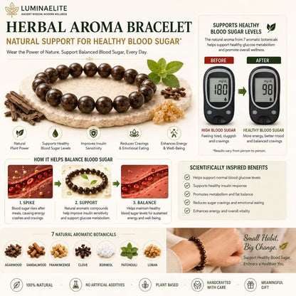Herbal Aroma Bracelet with 7 Natural Botanicals, Handmade Beaded Wellness Bracelet, Gift Ready-Zuckerberg