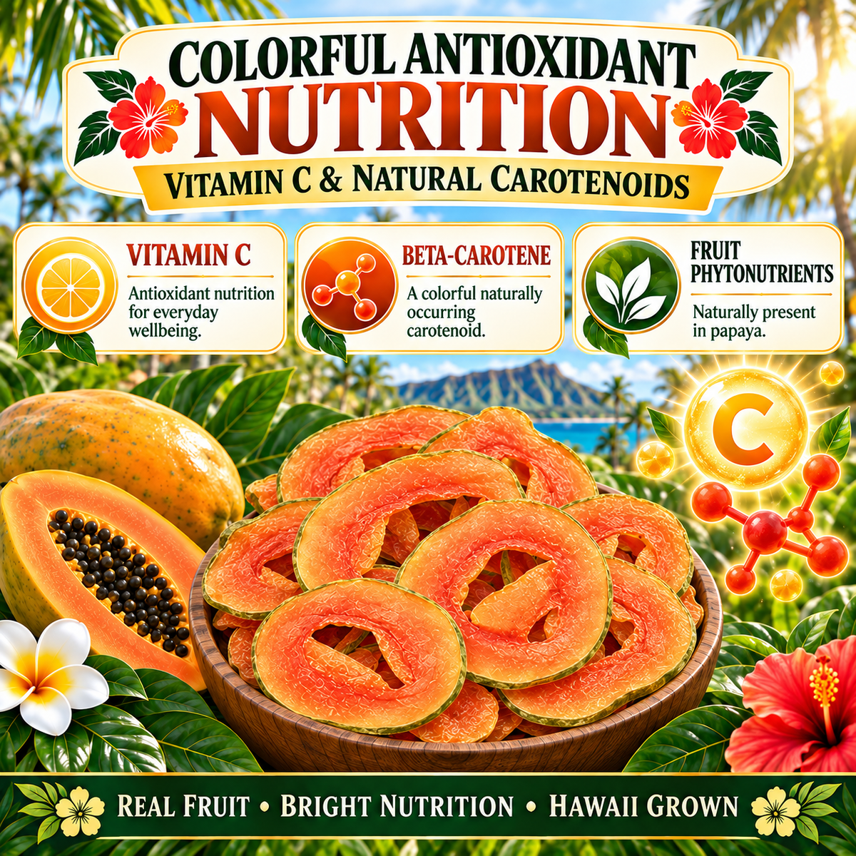 Premium Dried Papaya Slices – Natural Tropical Fruit Snack With Dietary Fiber & Antioxidant Nutrition -$AC