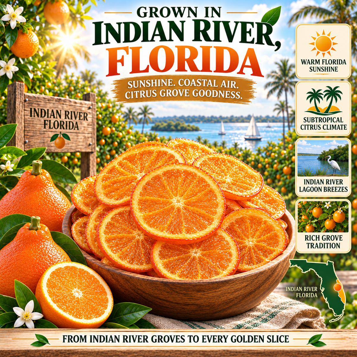 Royal Honeybell Orange Slices – Premium Dried Citrus Wellness Snack-WH