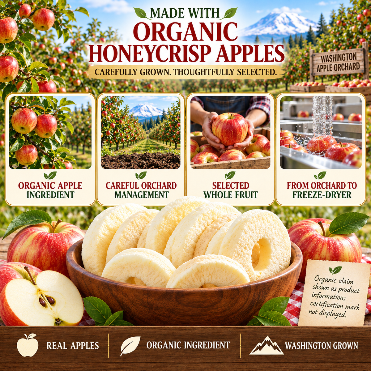 Organic Freeze-Dried Honeycrisp Apple Rings-Zuckerberg