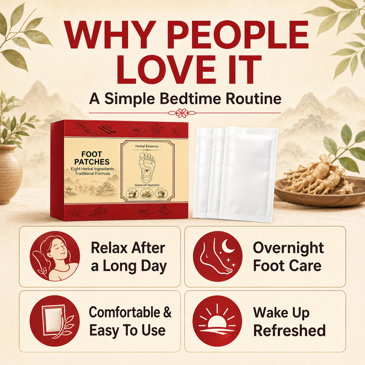 Herbal Foot Patches – Overnight Relaxing Foot Care Patches-Zuckerberg