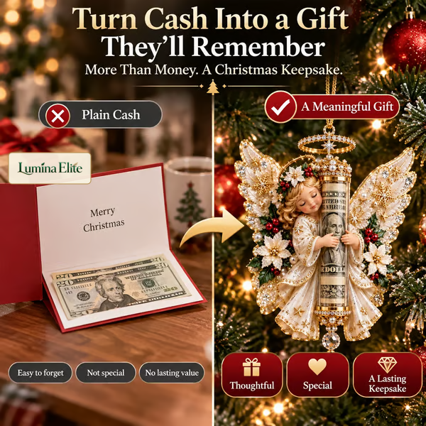 👼💵 3D Angel Christmas Cash Gift Ornament - HolidayMoney Holder Keepsake-V