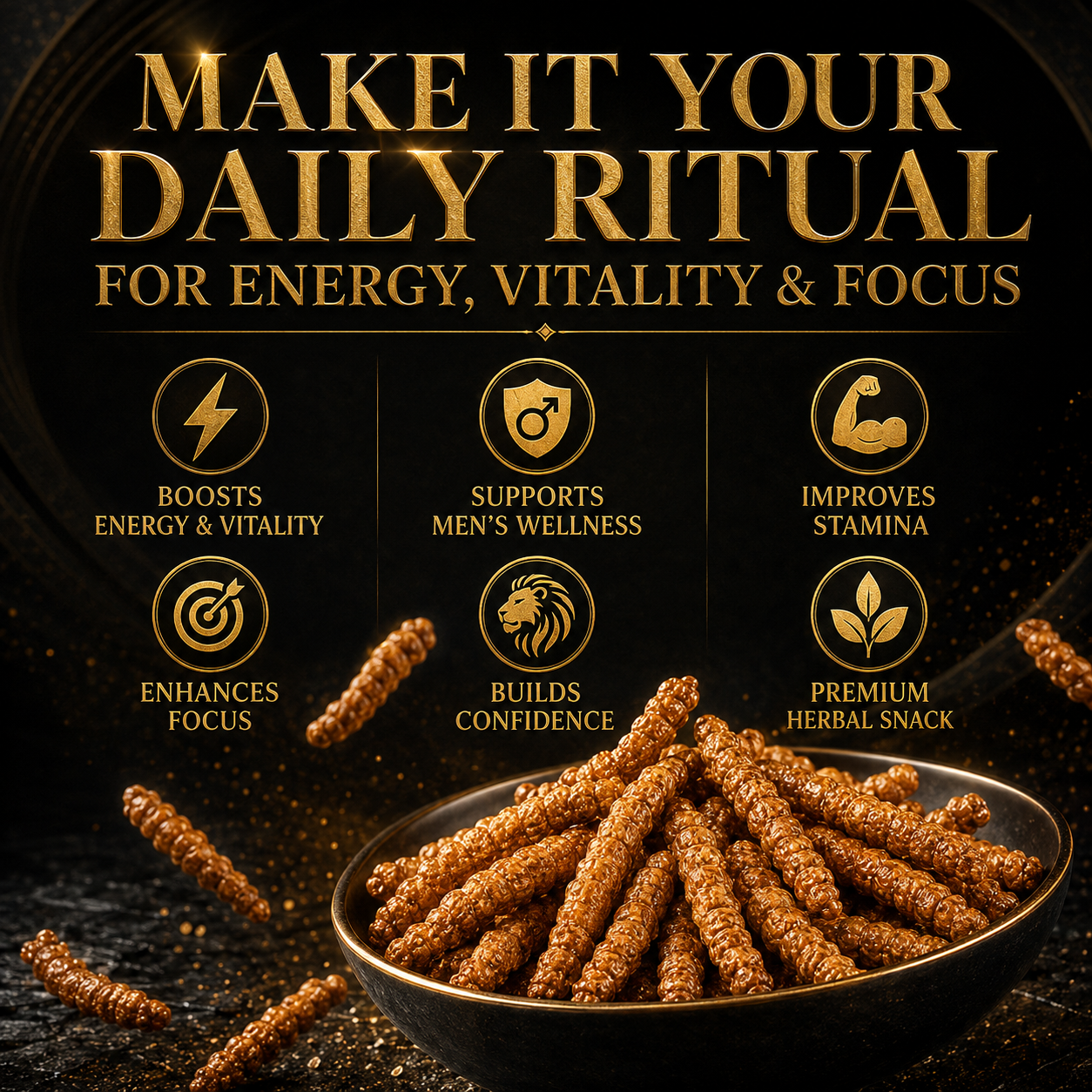 Premium Cordyceps Crisps | Men’s Daily Vitality & Stamina Herbal Snack-Zuckerberg
