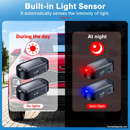 【50% OFF】Solar-Powered Simulated Car Alarm Light – Buy 2, Get 2 Free-V