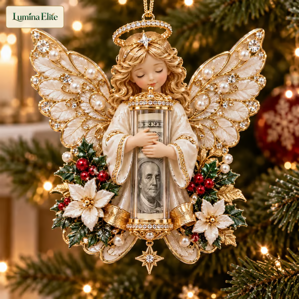 👼💵 3D Angel Christmas Cash Gift Ornament - HolidayMoney Holder Keepsake-V