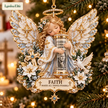 👼💵 3D Angel Christmas Cash Gift Ornament - HolidayMoney Holder Keepsake-V