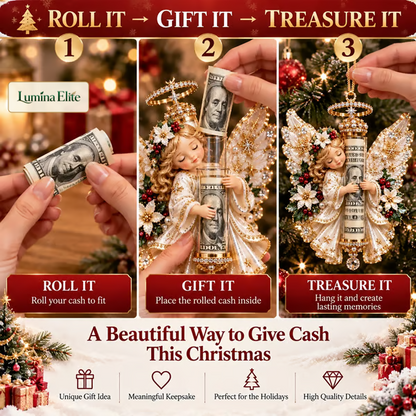 👼💵 3D Angel Christmas Cash Gift Ornament - HolidayMoney Holder Keepsake-V