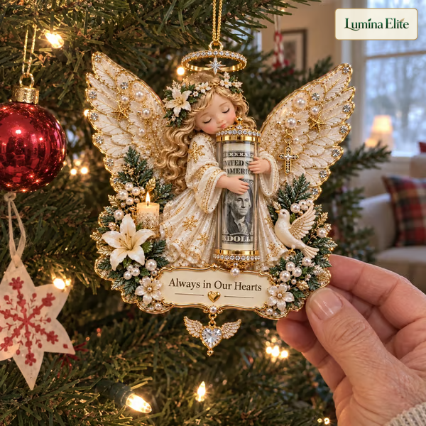 👼💵 3D Angel Christmas Cash Gift Ornament - HolidayMoney Holder Keepsake-V