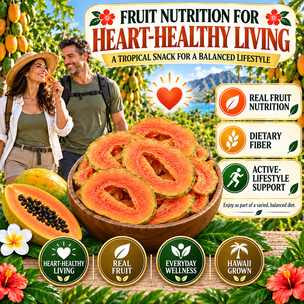 Premium Dried Papaya Slices – Natural Tropical Fruit Snack With Dietary Fiber & Antioxidant Nutrition -$AC