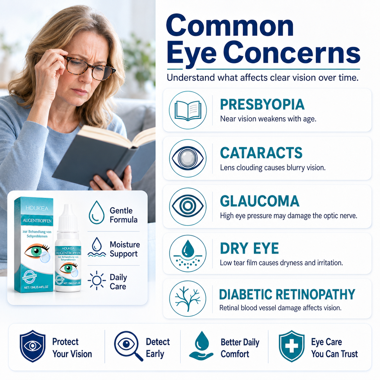 Daily Moisturizing Eye Drops | Refreshing Comfort for Dry, Tired-Feeling Eyes-YH