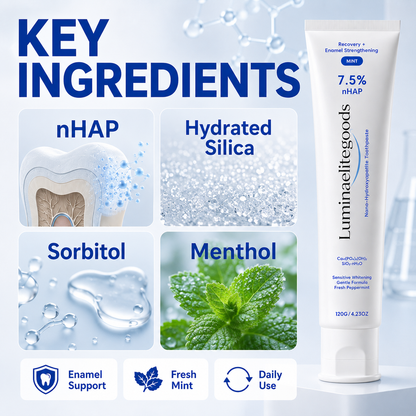 7.5% nHAP Enamel Strengthening Toothpaste | Helps Reinforce Weak Enamel, Smooth Surface Stains & Support a Brighter Smile-Zuckerberg