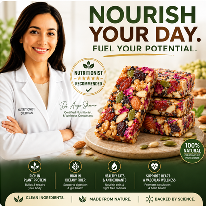 Rose Petal Nut & Dried Fruit Bars with Manuka Honey-V