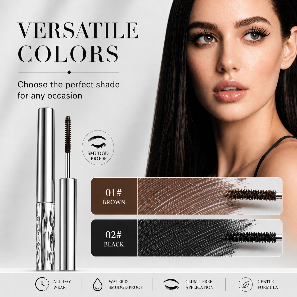 💄 24H Waterproof Mascara – Long-Lasting Volume, Length & Defined Clump-Free Lashes-YH