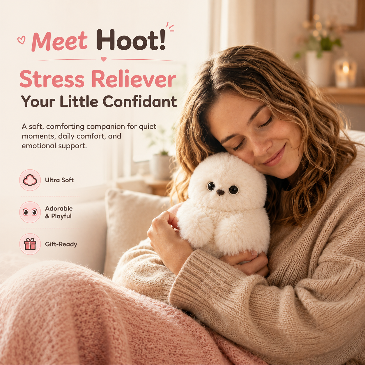 👀Cute AI shy Emotional companionship robot doll bag charm plush toy👜-It can sing, turn its head, and learn to speak🤖-V