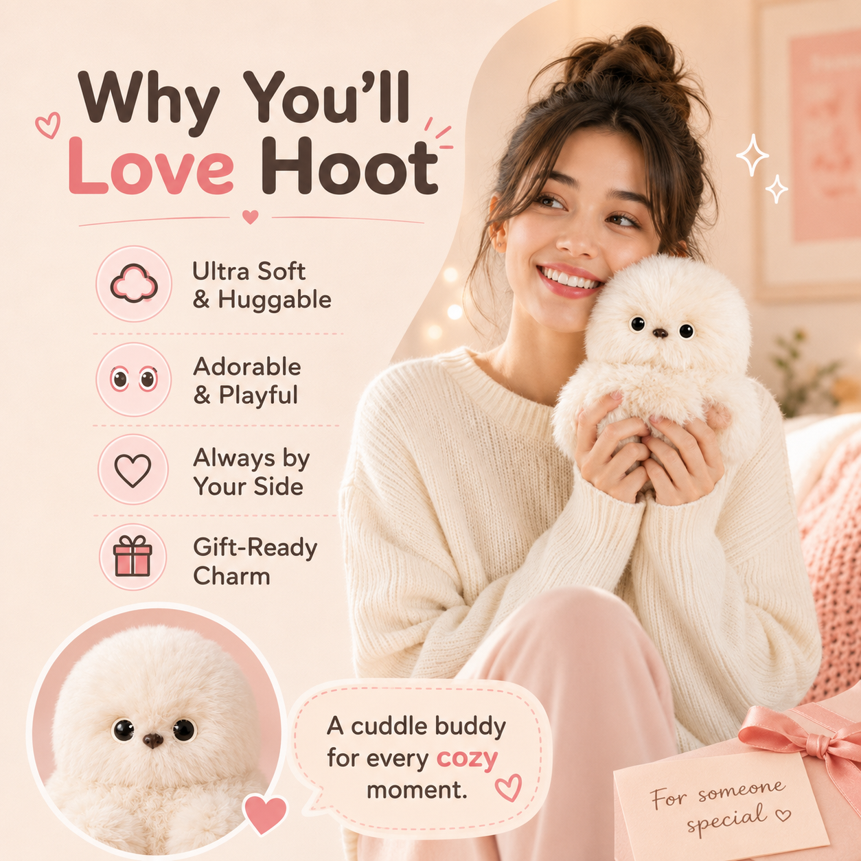 👀Cute AI shy Emotional companionship robot doll bag charm plush toy👜-It can sing, turn its head, and learn to speak🤖-V