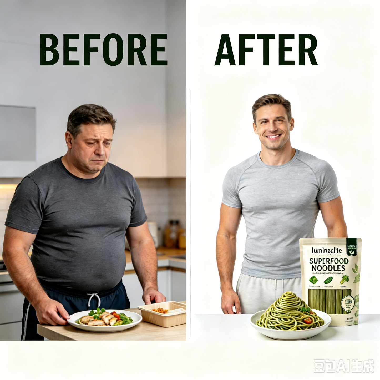Luminaelite Superfood Noodles - Plant-Based High Fiber Noodles with Mulberry Leaf, Bitter Melon & Celery, Ready in 5 Minutes-V