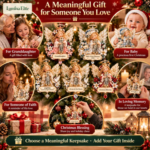 👼💵 3D Angel Christmas Cash Gift Ornament - HolidayMoney Holder Keepsake-V