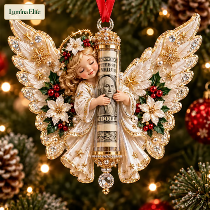 👼💵 3D Angel Christmas Cash Gift Ornament - HolidayMoney Holder Keepsake-V