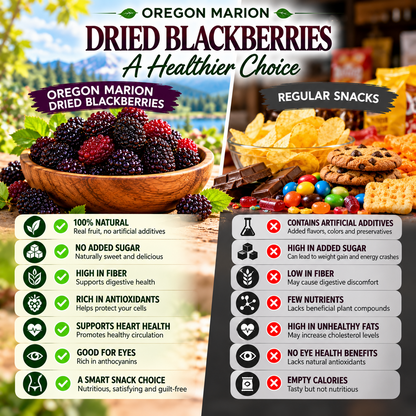Premium Oregon Marion Dried Blackberries – Large, Plump, Naturally Sweet & Bursting with Berry Flavor -$AC