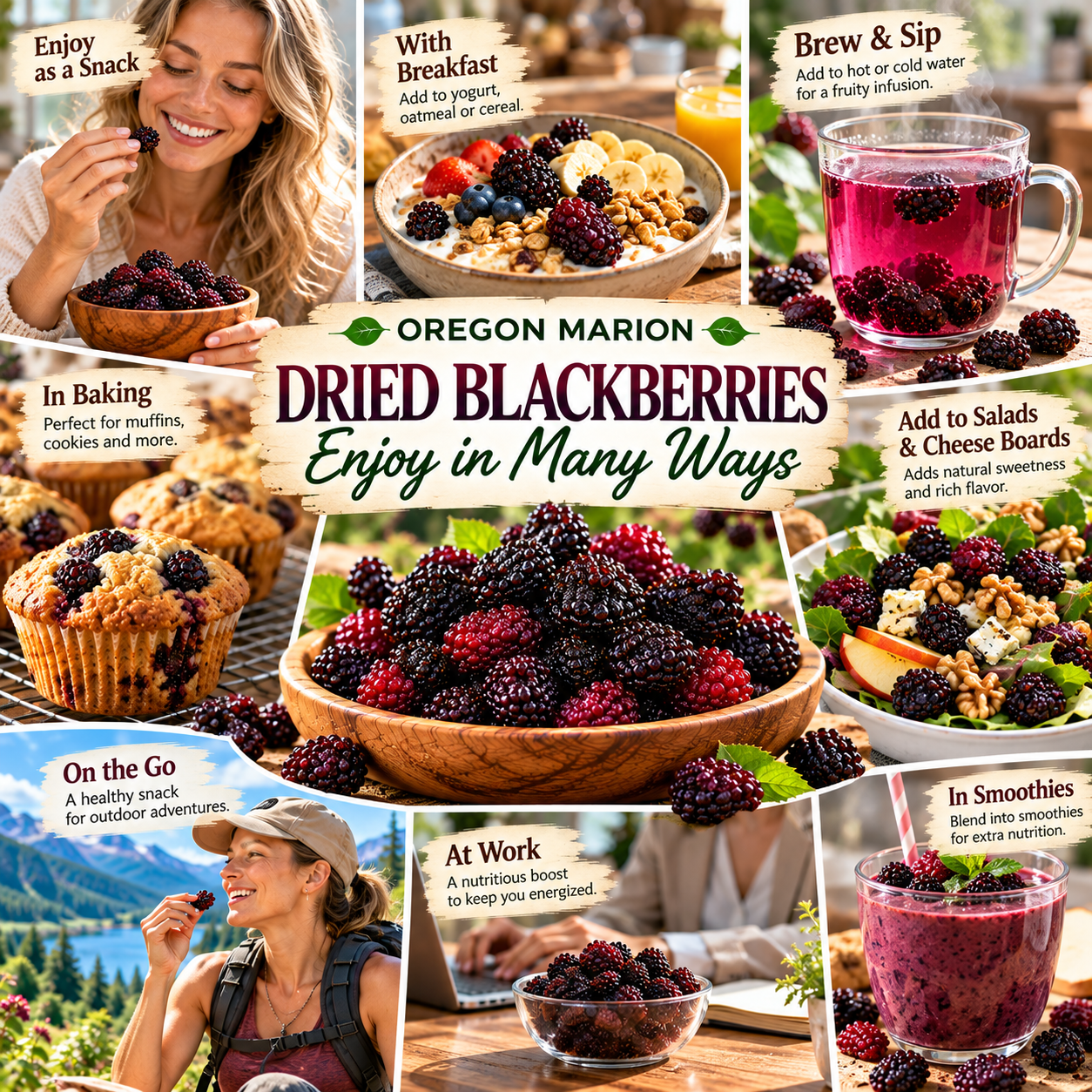 Ways to enjoy Oregon Marion dried blackberries