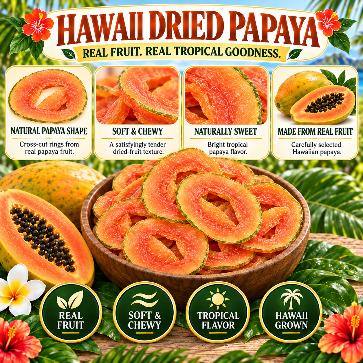 Dried papaya product features