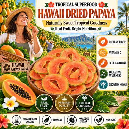 Premium Dried Papaya Slices – Natural Tropical Fruit Snack With Dietary Fiber & Antioxidant Nutrition -$AC